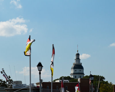 Maryland State House Dome from the Docks