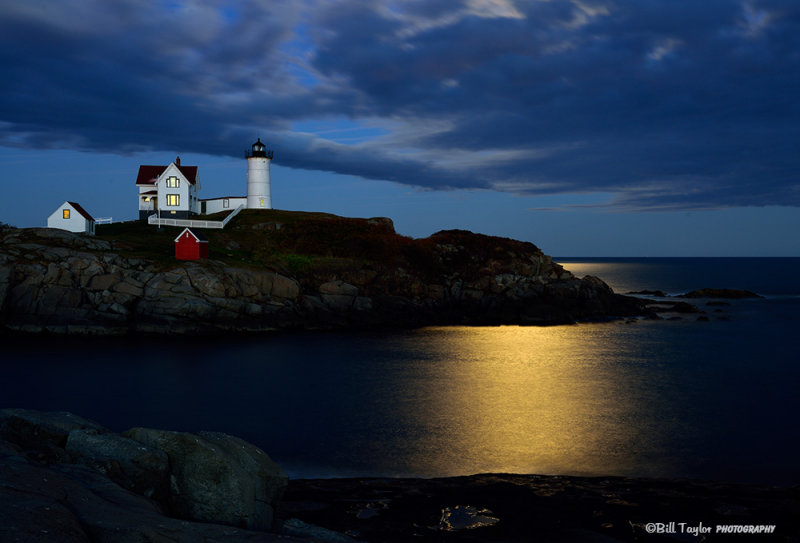 Cape Neddick Lighthouse (Moonlight on the water)