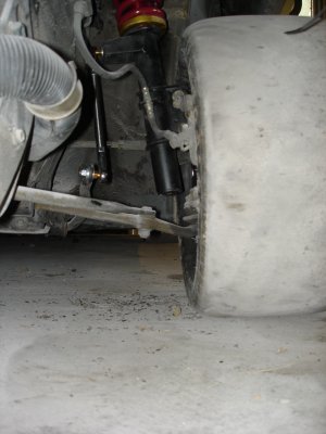 Control arm angle: coilover bottomed out....
