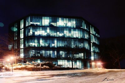 blue building 8477 night photo
