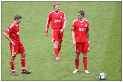 Teven Gerrard, Lucas Leiva and Daniel Agger