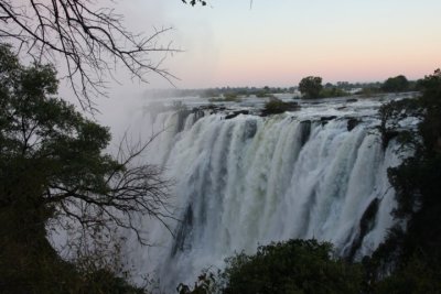 Victoria Falls at sunrise
