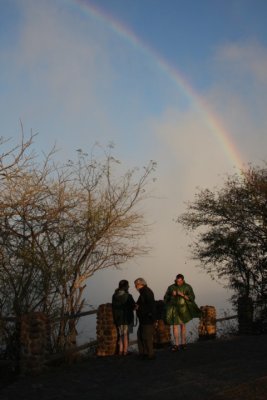 under the rainbow: Lisa, John and Chris