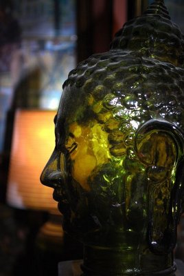 Green Buddha and Lamplight
