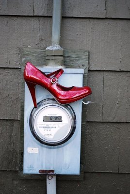 Red Shoe On Meter