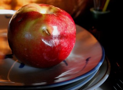 Damaged Apple On Plates