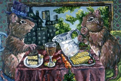 Town Mouse And Country Mouse, Acrylic On Canvas