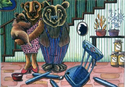 The Three Bears, Colored Pencil