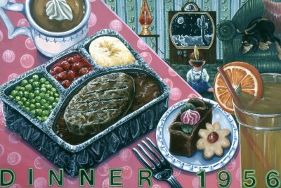 Dinner 1956, Acrylic On Canvas