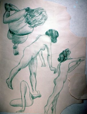 Nude Study, Colored Pencil