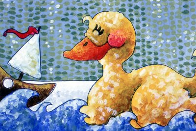 Rubber Duck, Acrylic On Board