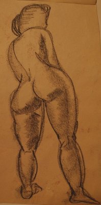 Back Of Nude, Charcoal