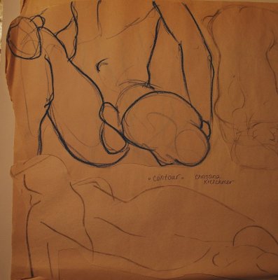 Male/Female Figure Study, Litho Pencil