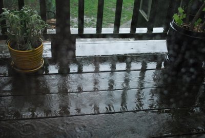 Summer Rain Through A Patio Door