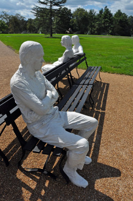 Three People on Four Benches   by George Segal