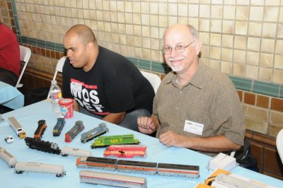 Paul Ellis and Craig at the Athearn Table