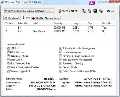 WD 640MB Black - Win7 - ASUS P5Q