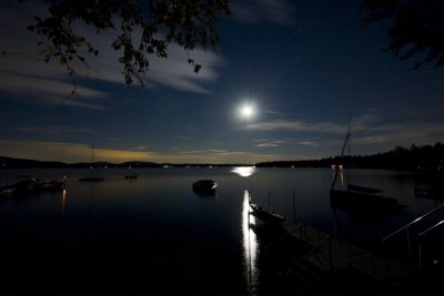 Lake Wentworth, NH at night