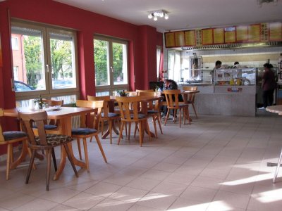 Inside Denier Kebaphaus restaurant