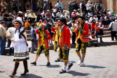 Marching in costume, Cusco