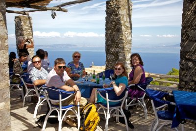 Enjoying a beverage at the top of Anacapri