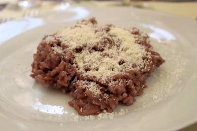 Sagrantino risotto with parmesan cheese