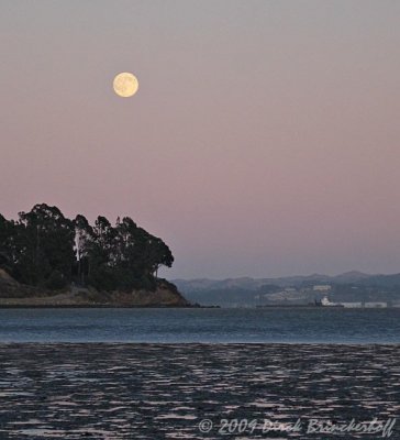 Moon and Low Tide along San Pedro Road