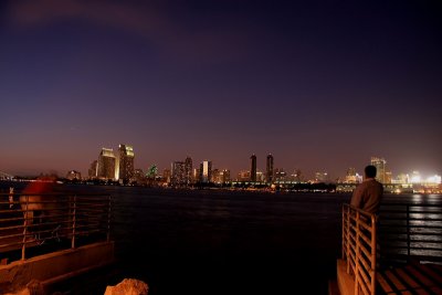 San Diego at night from Coronado island..