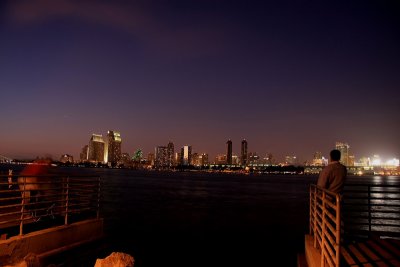 San Diego at night from Coronado island..