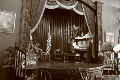 Inside the Longhorn saloon..