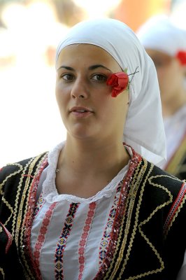 Girl in traditional Macedonian dress