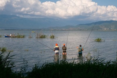Fishermen on lake Dojran