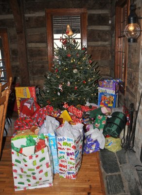 A portion of the many donated gifts for 18 Sabrina House Kids  with cancer. THANKS!
