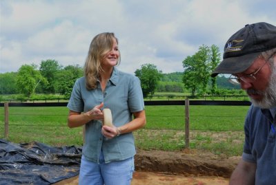 Visiting our site, today, was Jessica Crawford, Southeast Region, Director of the Archaeological Conservancy