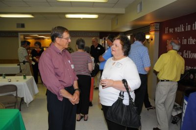 Fred Moehlenbrock, former teacher and Debbie McMakin Simmons