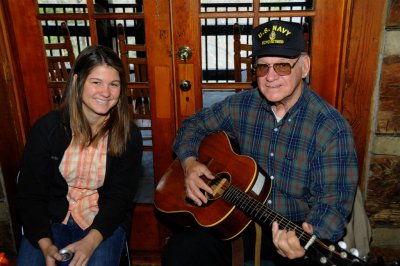 John's lovely granddaughter, Katie Eskew  spent the day wiht him, knee-deep in Bluegrass