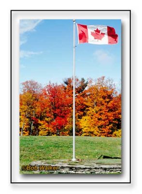 Canadian Flag As Displayed At The West Gate Entrance To Algonquin Provincial Park