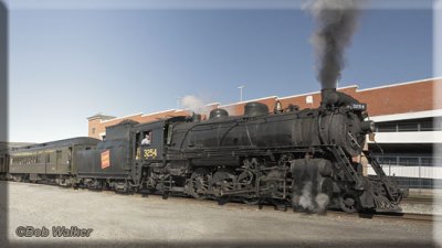 3254 Canadian National Railways Steam Engine Leaving Yard For Excursion Run
