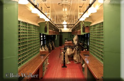 This Is The Inside Of Mail Car That Can Be Seen At The Museum