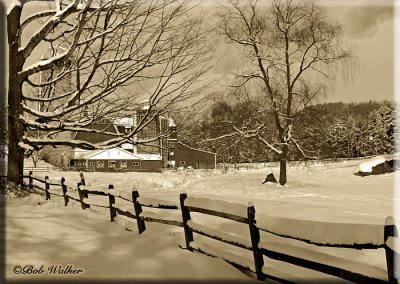 A Wintery Country Farm Scene