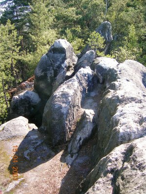 The rocks above the cemetery ..