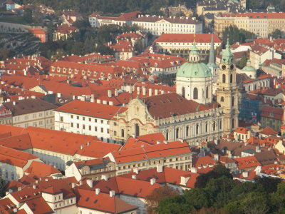 View of Prague from tower of St Vitus Cathedral ..