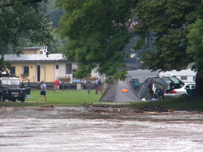 Camp on the river ..