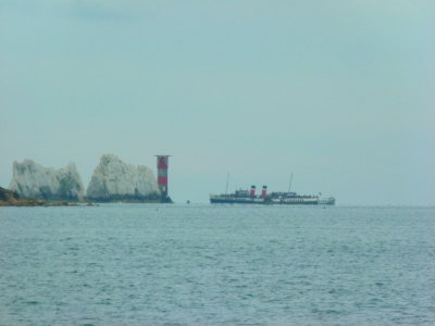 CALEDONIAN STEAM PACKET - P.S. WAVERLEY (The Last Sea Going Paddle Steamer) @ The Needles, Isle of Wight