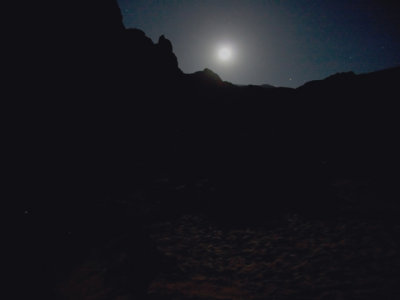 Moon 15 degrees up in the Southwest