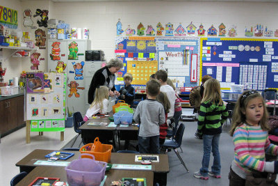 Bright cheerful classroom