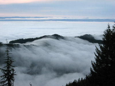 Fog and Strait of Juan de Fuca