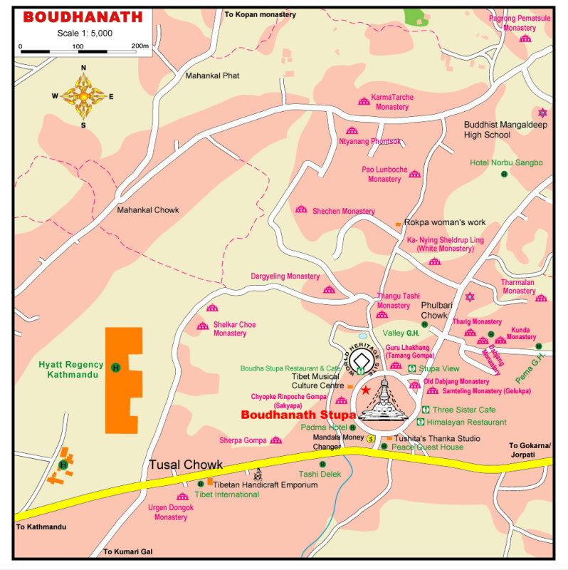 Boudhanath map