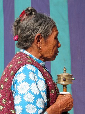 Woman with Prayer Wheel