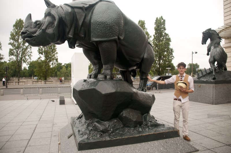 Crosby and the rhino at the Musee dOrsay